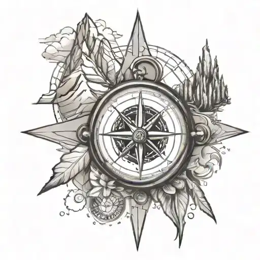 Compass And Mountain