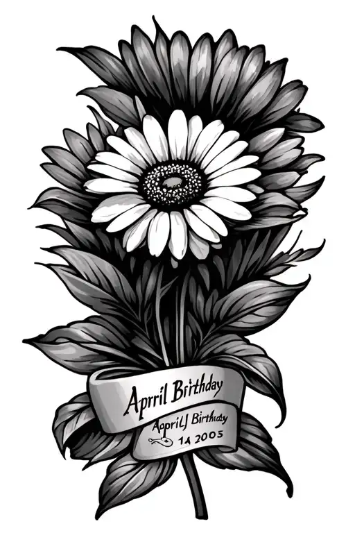 I Want A Forearm Tattoo Design For A Male Featuring A Daisy And The April Birthday Of April 14 2005