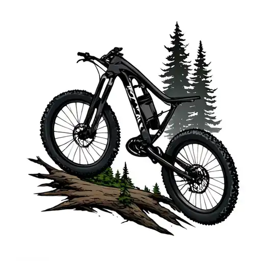 Black And Grey Mountain Bike Themed Arm Sleeve With Woodlands