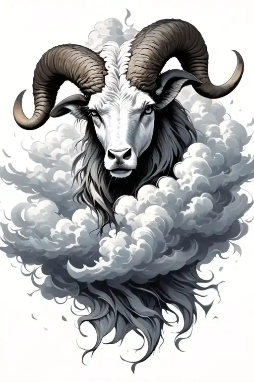 Aries On Clouds And Light Shining
