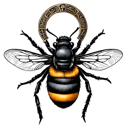 Ankh Symbol With A Bumblebee