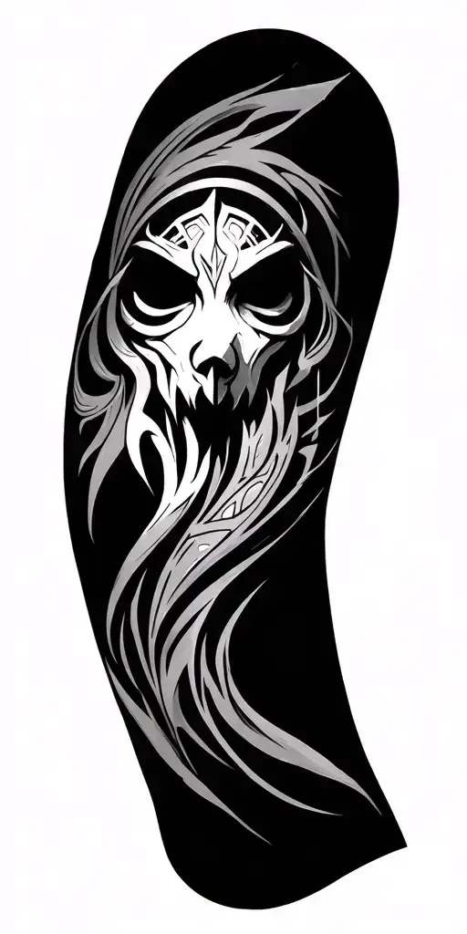 Draw A Sketch In The Style Of Neotribal And Cyber-sigilism