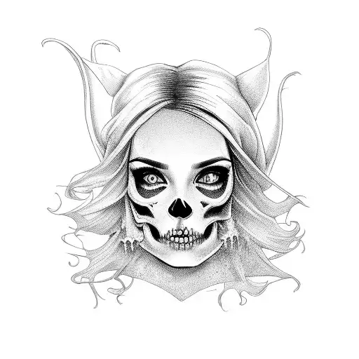 Girl Sexy Witch Skull
