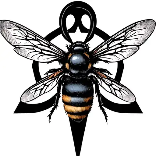 Ankh Symbol With A Bumblebee Inside Representing