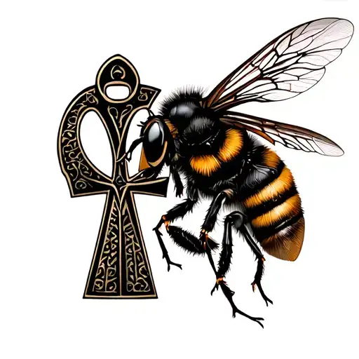 Ankh Symbol With A Bumblebee Inside