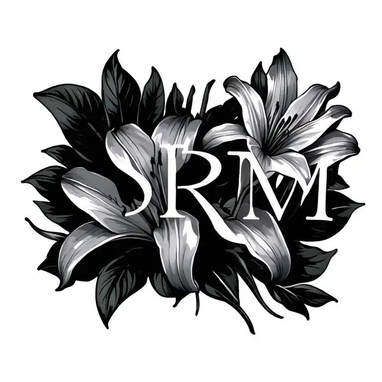 Lilies With The Letters S R M
