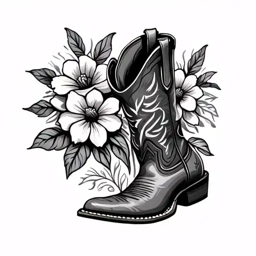 Cowboy Boot With Flowers In It
