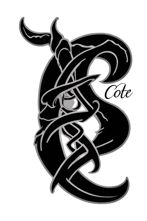 The Name Cote Incorporated In The Cancer Zodiac Symbol