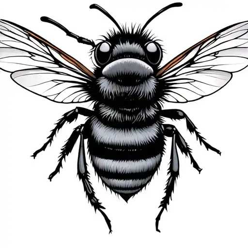 Bee Flying Cartoon Character