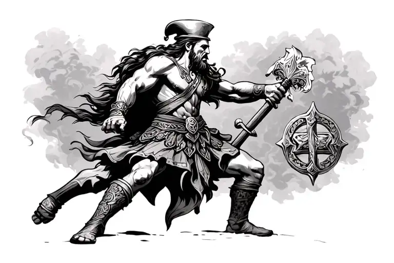 Irish Warrior Battling