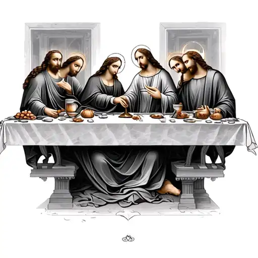 Last Supper Of Jesus And The Virgin Mary