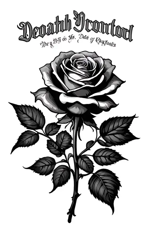 Rose With Date Of Death