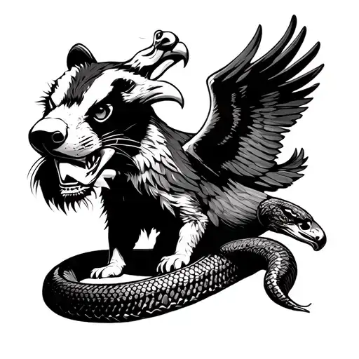 Badger Lion Snake Eagle Hogwarts