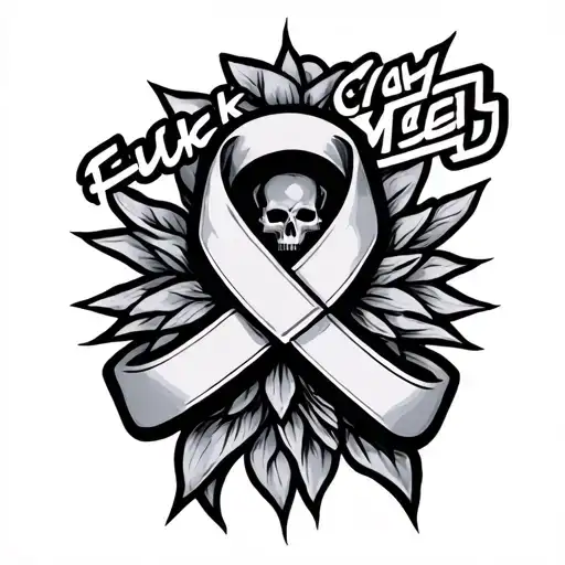 Fuck Cancer With Ribbon