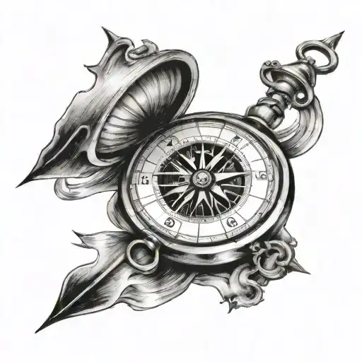 Compass Pointing To A Direction Provided