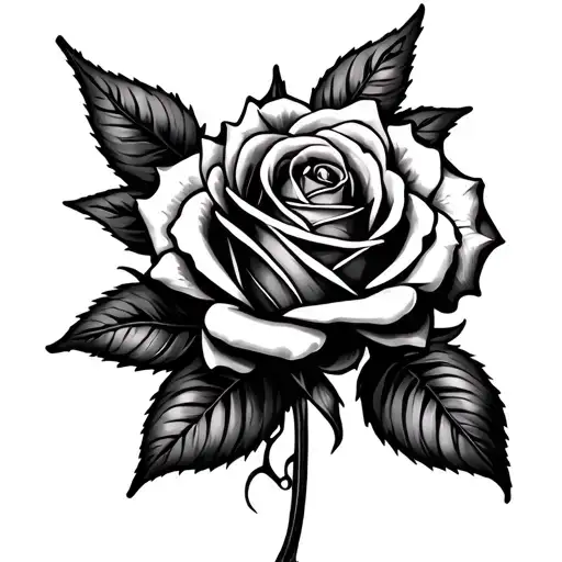 Cross With Rose Intertwined