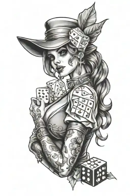 Casino Girl With Dice