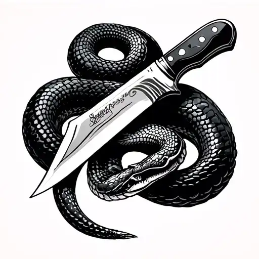 Snake Rotating Around The Knife