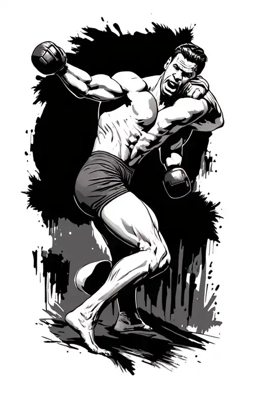 A Wrestler Grappling