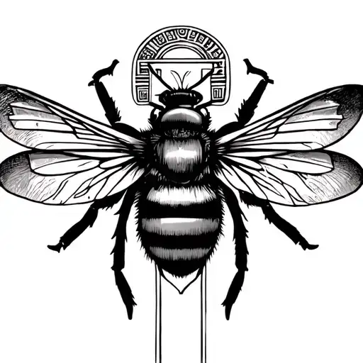 Egyptian Cross With A Bumblebee In The Center