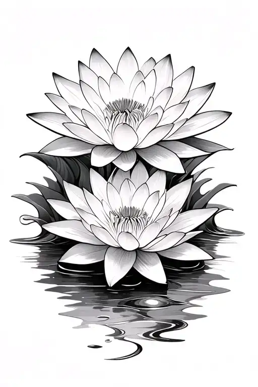 Water Lily Flowers Intertwined