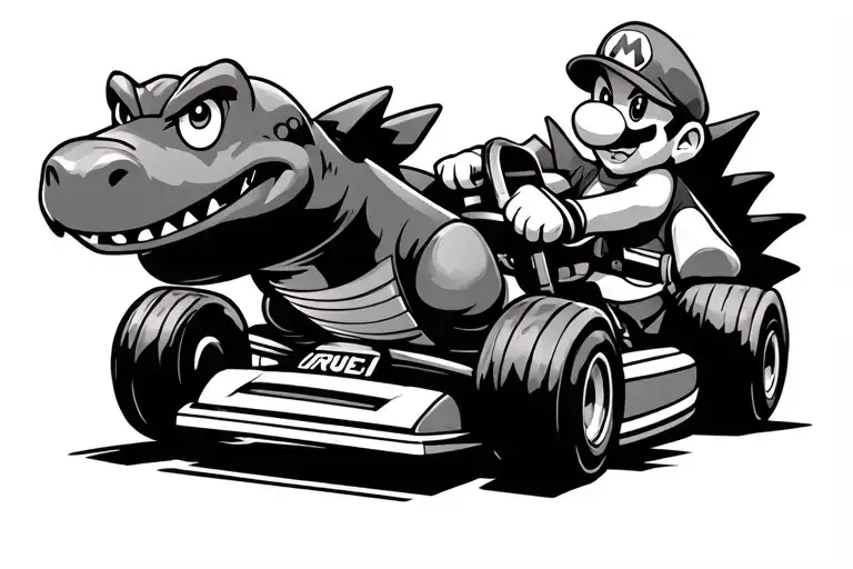 Totodile Driving A Mario Kart