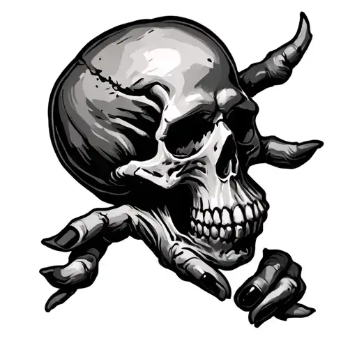 Skull And Rock N Roll Hands