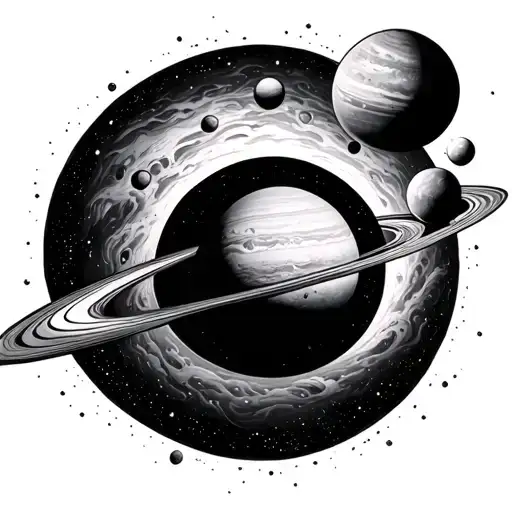 Black Hole Eating Several Planets