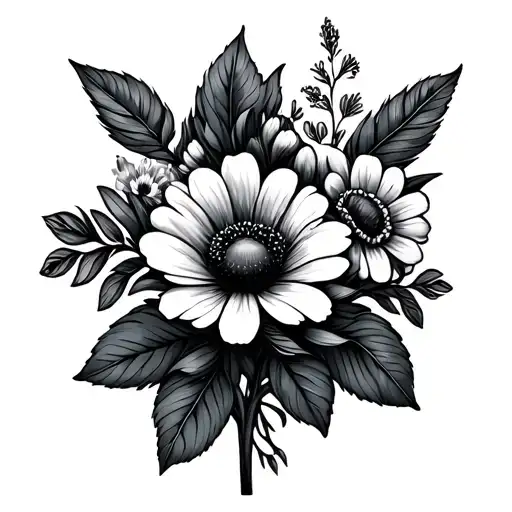 June August And October Birth Flower Bouquet