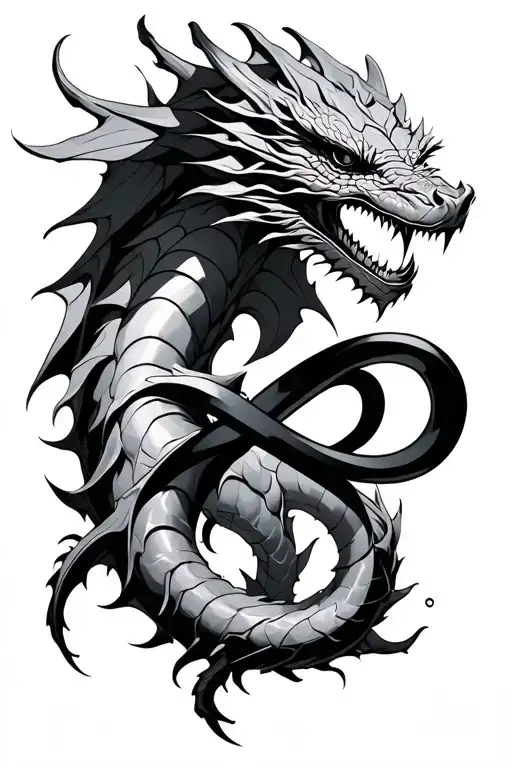 Dragon Auroboros Infinity Symbol
