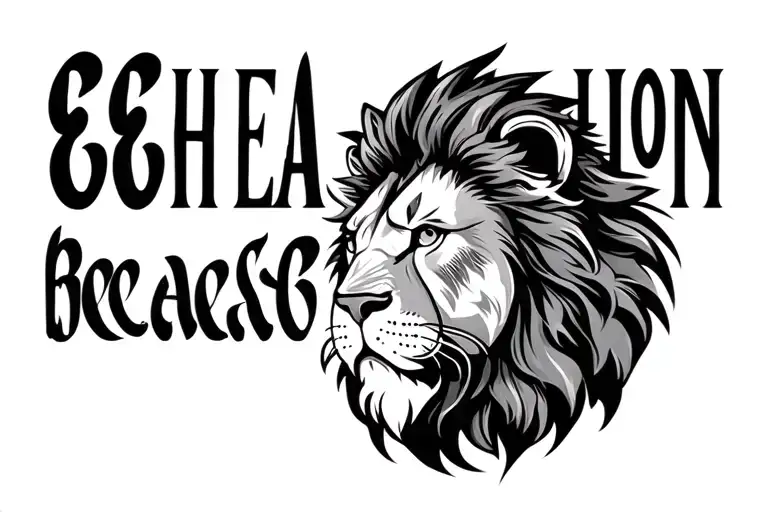 Lion Head With Eh Script Be A Lion