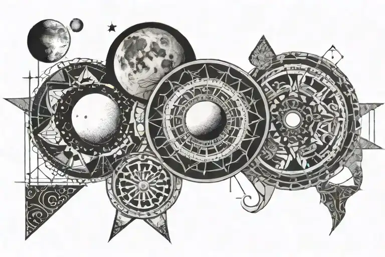A Geometric Design Incorporating The Phases Of The Moon