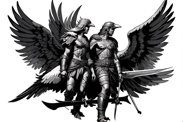 Angel And Gladiators Or In Ski Birds Flyngs