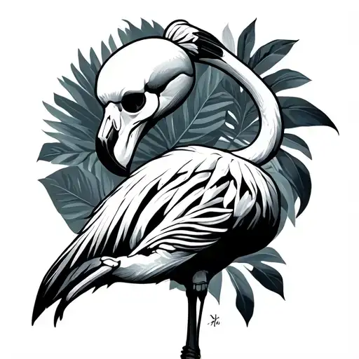 Skeleton Flamingo