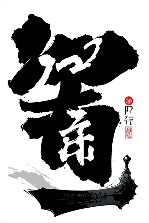 Sword With Word Infinite Patience In Japanese Kanji