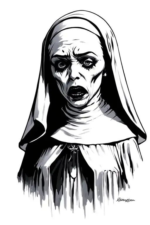 Creepy Nun Crying Black Lips