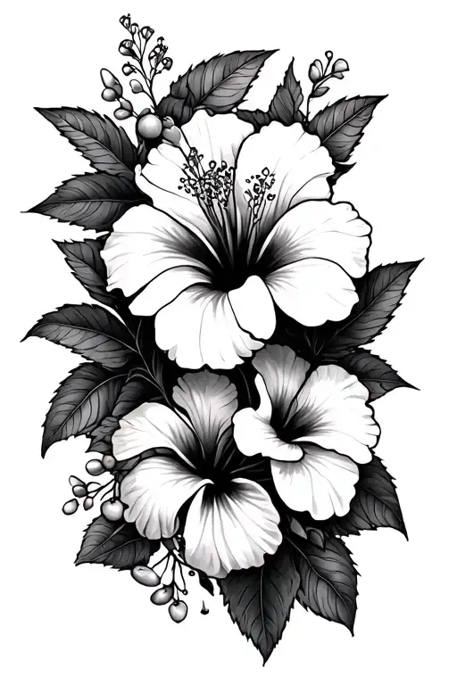 Jennifer And A Hibiscus And Cherry Blossum Forearm