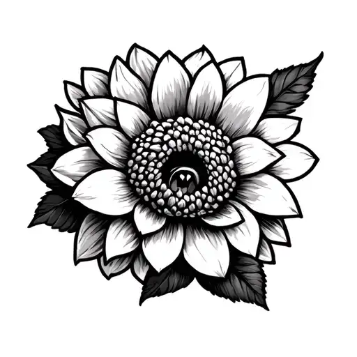 Dog Nose Print With Dahlia Flower