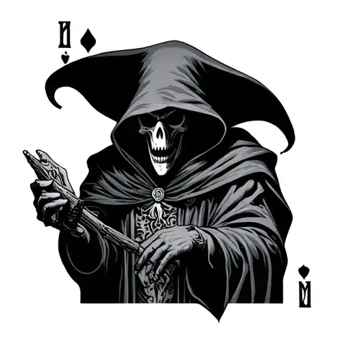 Reaper Paying Card Whit Man