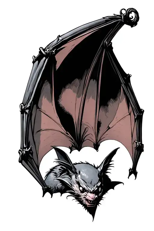 Bat Hanging Upside