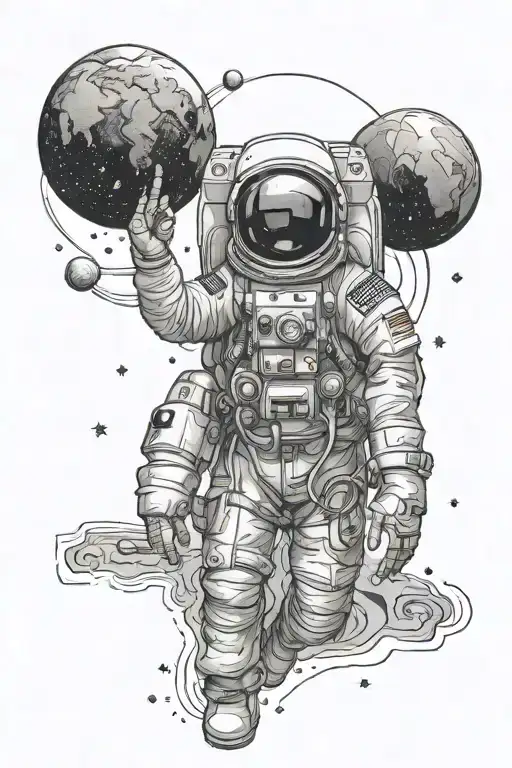 Astronaut Floating With Planet Earth And Saying Creator Of My Own Reality