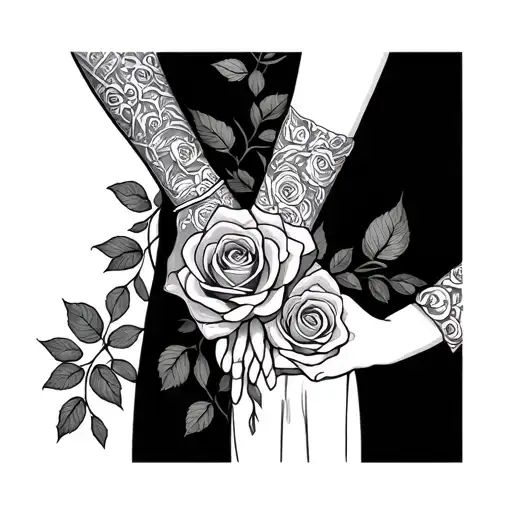 Roses Mother And Daughters Holding Hands