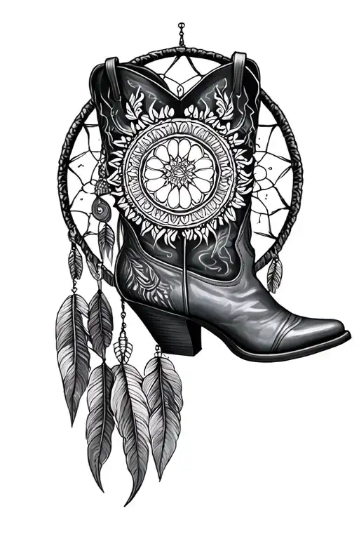Feminine Scorpio Mandala Dream Catcher Cowboy Boots