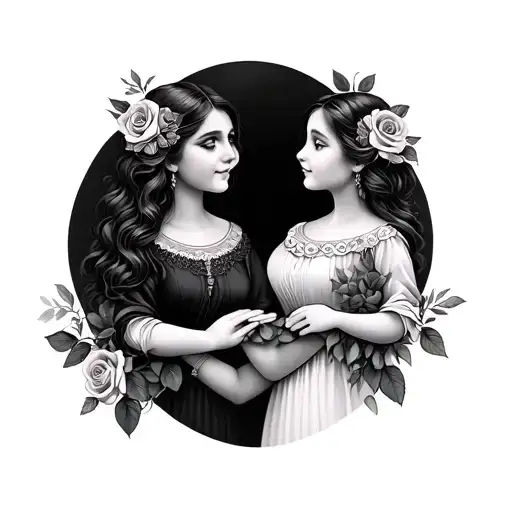 Roses Mother And Daughters Holding Hands