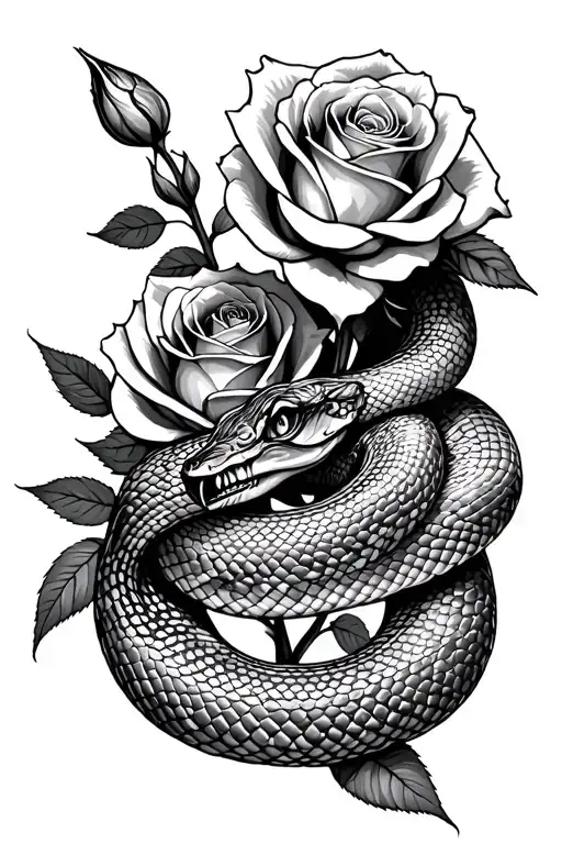 Lots Of Roses And A Snake