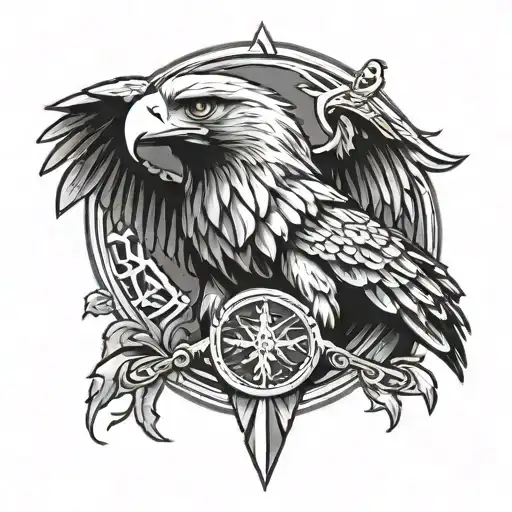 Golden Eagle On Circassian Flag Inside