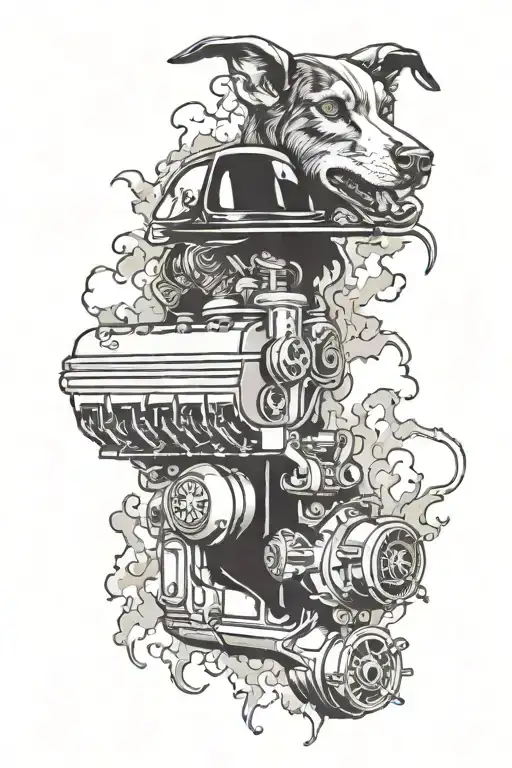 Dodge Ram Cummins Diesel Engine With Smoke Forest Dog