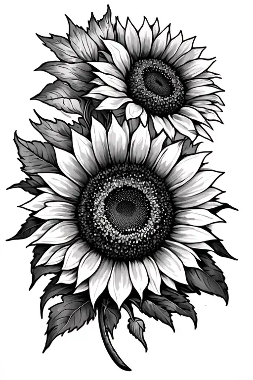 Sunflower And Mountain