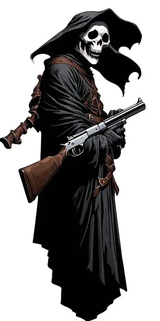 Grim Reaper With Full Duck Strap And Shotgun