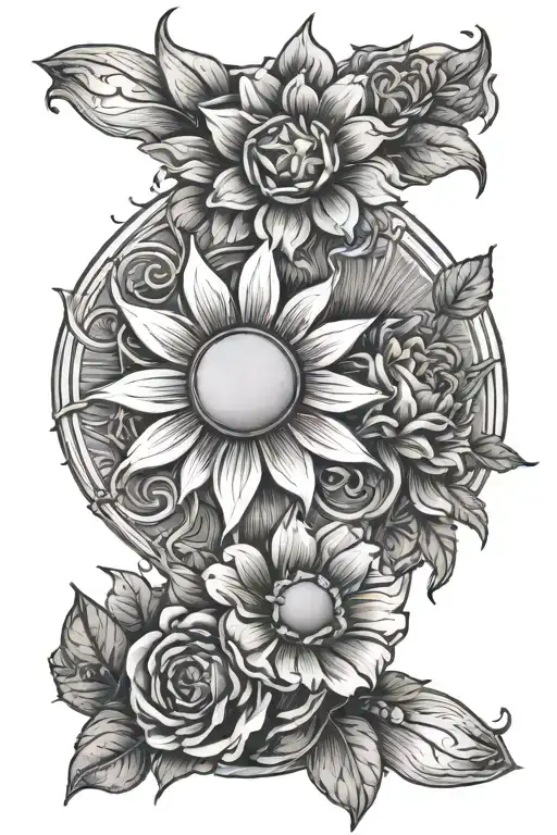 Flowers With Sun Rays